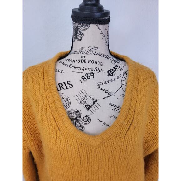 Madewell Sweater Womens Sz Small Ballonn Sleeves Pullover Yellow K3395 - Picture 3 of 8